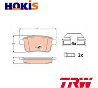 BRAKE PAD SET DISC BRAKE GDB1786 FOR RENAULT KANGOO/GRAND/II/Express/BE/BOP 1.5L