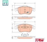 TRW Brake Pad Set GDB1790 - Front - Fits Renault Megane III Grandtour, Grand Scenic II