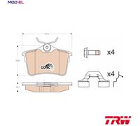 TRW Brake Pad Set GDB1799 – Rear Axle for Citroën Berlingo 1.6 (1996->) 80kW 108CV