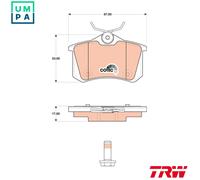 TRW Brake Pad Set GDB1813 - Disc Brake for Peugeot 207/207+ & Citroën C3 II/Picasso 1.6L