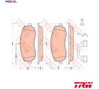 TRW Brake Pad Set GDB1820 - Disc Brake for Peugeot, Citroën, Fiat, Lancia (Phedra/Ulysse/807/C8)