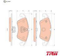 Brake pads GDB1833 TRW for FORD FOCUS II