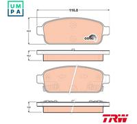 NEW DISC BRAKE PADS SET FOR CHEVROLET HOLDEN CRUZE J300 LLW LNP LDE LUJ TRW
