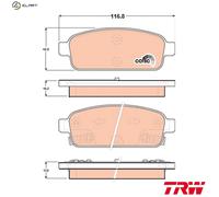 Brake pads GDB1844 TRW for OPEL CHEVROLET VAUXHALL