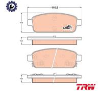 BRAKE PAD SET DISC BRAKE GDB1844 FOR VAUXHALL ASTRA/Mk/VI MOKKA BUICK 1.2L 4cyl