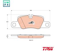 TRW Rear Brake Pad Set for Porsche 911 Carrera 4GTS MA1.03 3.8 Nov 2012-Nov 2019
