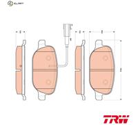 TRW Brake Pads GDB1851 (Rear, R90) - Alfa Romeo Giulietta
