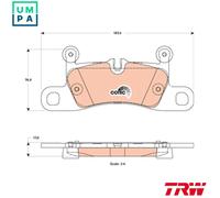 TRW Genuine Rear Disc Brake Pads GDB1875 for Porsche, VW