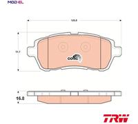 BRAKE PAD SET DISC BRAKE GDB1893 FOR FORD FIESTA/VI/Van P4JB/P4JA/P4JD 1.0L 4cyl