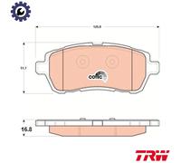 TRW Brake Pad Set GDB1893 – Disc Brake No Wear Indicator for Ford Fiesta Mk6 (JA8, JR8)