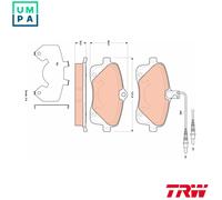 Brake pads GDB1895 TRW for PEUGEOT 407 407 SW