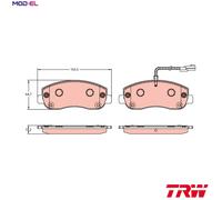 TRW COTEC Brake Pad Set GDB1910 - incl. Wear Warning Contact - for Renault Master 3, Nissan NV400