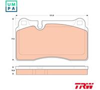 Brake pads GDB1912 TRW for VW AUDI SEAT