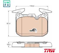 TRW GDB1943 Brake Pad Set, disc brake for BMW