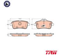 TRW Brake Pads Set GDB1947, Rear for Mercedes GLE450 AMG C292 W166 3.0 (2015-2019) M276.821