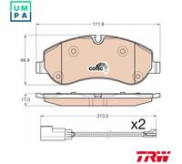 BRAKE PAD SET DISC BRAKE GDB1967 FOR FORD TRANSIT/V363/Van/Platform/Chassis 2.2L
