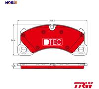 Brake pads GDB1969DTE TRW for PORSCHE VW