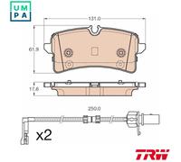TRW Brake Pad Set GDB1975 - for Audi A8 D4/A8L (CDRA 4.2L, CDSB 4.1L, CEUA 4.0L)