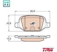 TRW GDB1981 Brake Pad Set of 4 Compatible for Fiat 500 (312_) 2007 - Rear Axle and Other Vehicles