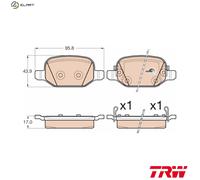 TRW Brake Pad Set GDB2002 - Disc Brake for FIAT 500L 1.6 (2012-2018)