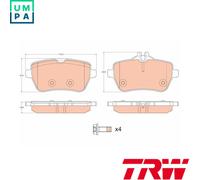 BRAKE PAD SET DISC BRAKE GDB2014 FOR MERCEDES-BENZ S-CLASS/Convertible SL 6cyl