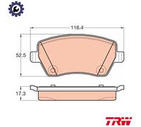 TRW Brake Pad Set GDB2017, not prepared for wear warning indicator, Mercedes-Benz Citan Dualiner