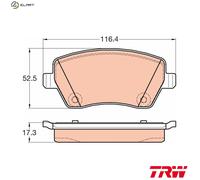 TRW Brake Pad Set GDB2017, not prepared for wear warning indicator, Mercedes-Benz Citan Dualiner