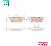 Brake Pads Set fits DACIA LOGAN Mk2 9 Front 2013 on TRW 410602396R 410609646R