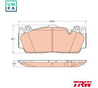 BRAKE PAD SET DISC BRAKE GDB2020 FOR BMW 5/F10 6/Gran/F0/F13/Convertible/F12