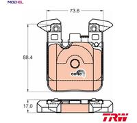 TRW GDB2028 Brake pad set