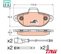 TRW Brake Pads GDB2041 – Front for Ford KA 1.2 (2008–2016) ME9S5J2K021BA 1731172 1736940