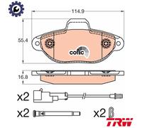 TRW Brake Pads GDB2041 – Front for Ford KA 1.2 (2008–2016) ME9S5J2K021BA 1731172 1736940