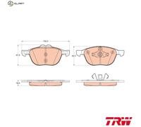 TRW GDB2043 Brake Pad Set, disc brake for FORD
