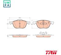 TRW Brake Pad Set GDB2043 - Disc Brake for FORD Tourneo/Grand Tourneo Connect V408 MPV