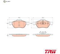 TRW Brake Pad Set GDB2053 - Disc Brake for Renault Megane II (Sport Tourer/Estate), Laguna Coupe