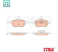TRW Brake Pad Set GDB2053 - Disc Brake for Renault Megane II (Sport Tourer/Estate), Laguna Coupe
