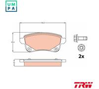 TRW Brake Pads GDB2082 – Rear (R90) for Renault Grand Scénic III, Scénic III, Clio V