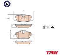 TRW GDB2088 Brake pad set