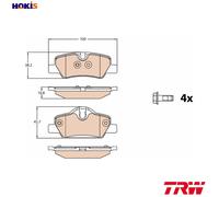 BRAKE PAD SET DISC BRAKE GDB2088 FOR MINI B37 C15 A 1.5L B3815/B3615A 1.5L 3cyl