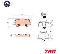 TRW Brake Pad Set GDB2125 - Disc Brake for Volvo B4204T11/B4204T41/D4204T14 2.0L 4-cyl
