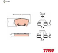 TRW Brake Pad Set GDB2125 - Disc Brake for Volvo B4204T11/B4204T41/D4204T14 2.0L 4-cyl