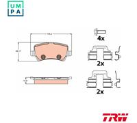 TRW Brake Pad Set GDB2125 - Disc Brake for Volvo B4204T11/B4204T41/D4204T14 2.0L 4-cyl