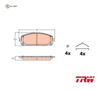 BRAKE PAD SET DISC BRAKE GDB2142 FOR JEEP CHEROKEE/SUV/HATCH/MEDIO EBT 2.0L 4cyl