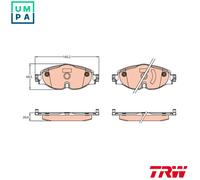 BRAKE PAD SET DISC BRAKE GDB2143 FOR VW GOLF/VII JETTA/SportWagon DCYA 2.0L 4cyl