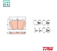 TRW Brake pad set GDB2150 prepared for wear warning indicator with accessories MERCEDES-BENZ: E-Class Saloon, GLC Coupe, C-Class Saloon