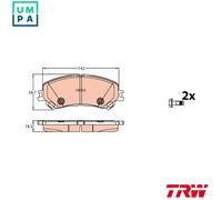 TRW Brake Pads GDB2152 for Renault Espace V, Talisman, Megane IV - Front