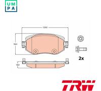BRAKE PAD SET DISC BRAKE GDB2175 FOR RENAULT MEGANE/IV/Grandtour/Hatchback 1.0L