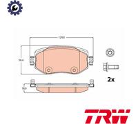 BRAKE PAD SET DISC BRAKE GDB2175 FOR RENAULT MEGANE/IV/Grandtour/Hatchback 1.0L