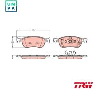 TRW Brake Pad Set GDB2186 - Disc Brake for Ford Fiesta VII/Van 1.0L (B7JC/YYJE/SFJP)