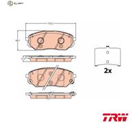 TRW Brake Pads Set GDB2195 - Fits KIA SORENTO Mk3 2.2D D4HB Front (2015-on) - 58101C5A00